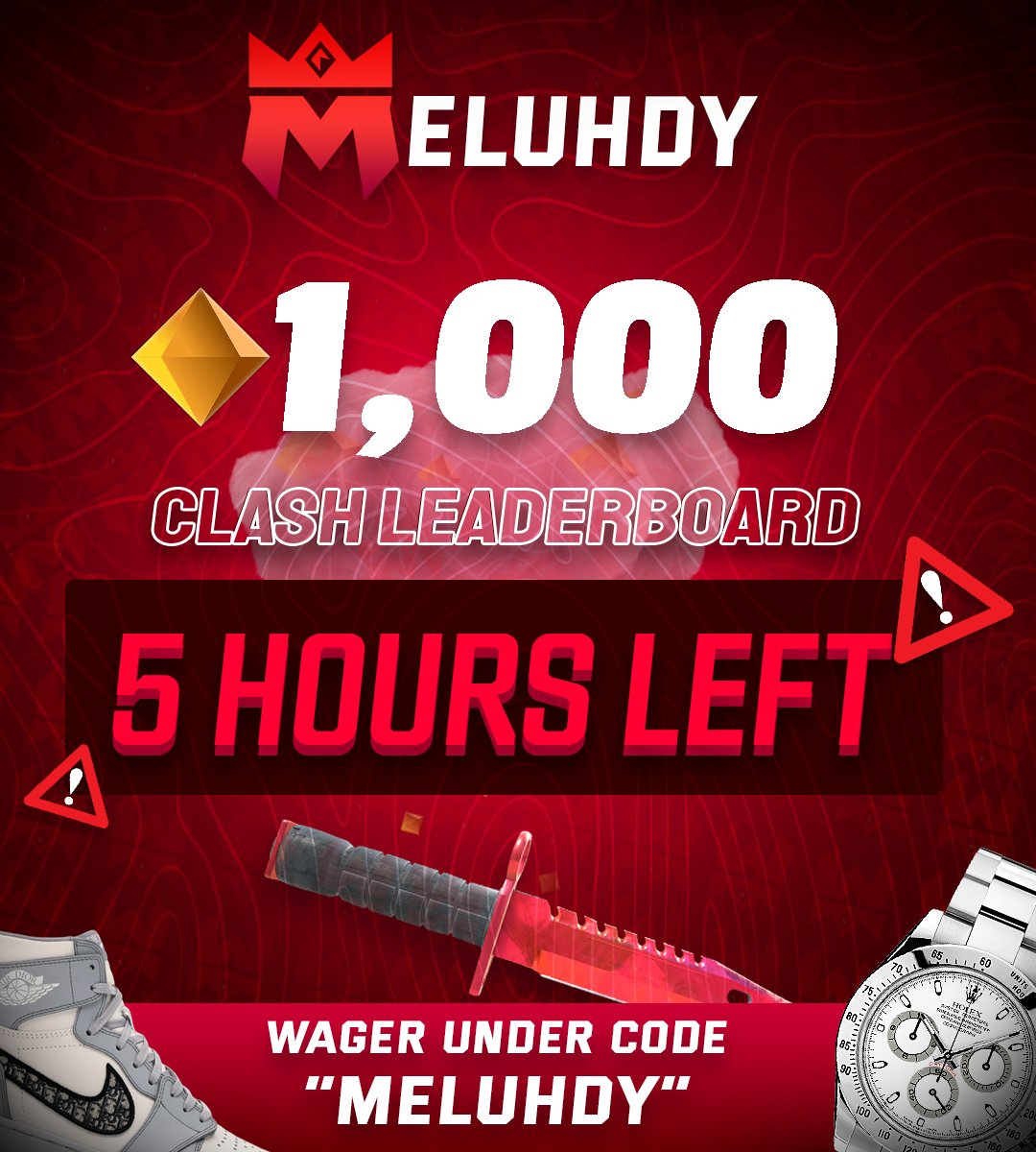 🚨 5 hours remaining on the Clash leaderboard!

Some positions are still up for grabs - don’t miss it.

Check the live standings on our website!

[$25 giveaway - like &amp; retweet the post below!]
