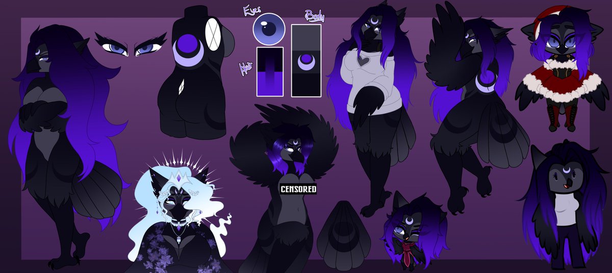 The Meeeggaaaa Reeef is done! Officially finished hehe. Uncensored version as well! Hehehe im so proud! With everything from outfits to simplified chib version, to normal and holiday chibs and even a Celestial form! W/ different hair styles and lengths!

 #art #furry #vgen #ocart