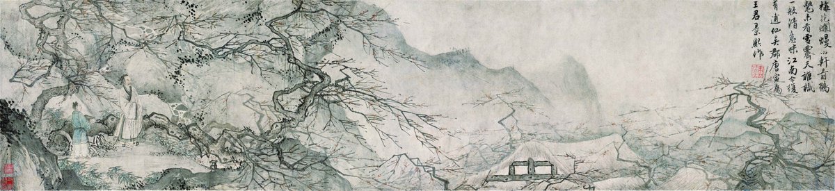 ShanghaiMuseum's tweet image. Winter is here! Today we welcome the 20th of the #SolARTerms—#Xiaoxue. Have you already celebrated the first snow of 2025? Not yet? No worries! Let&apos;s go on a virtual trip under Ming dynasty artist Tang Yin’s brush, where white snow meets blooming plum blossoms.

唐寅 雪霁看梅图卷