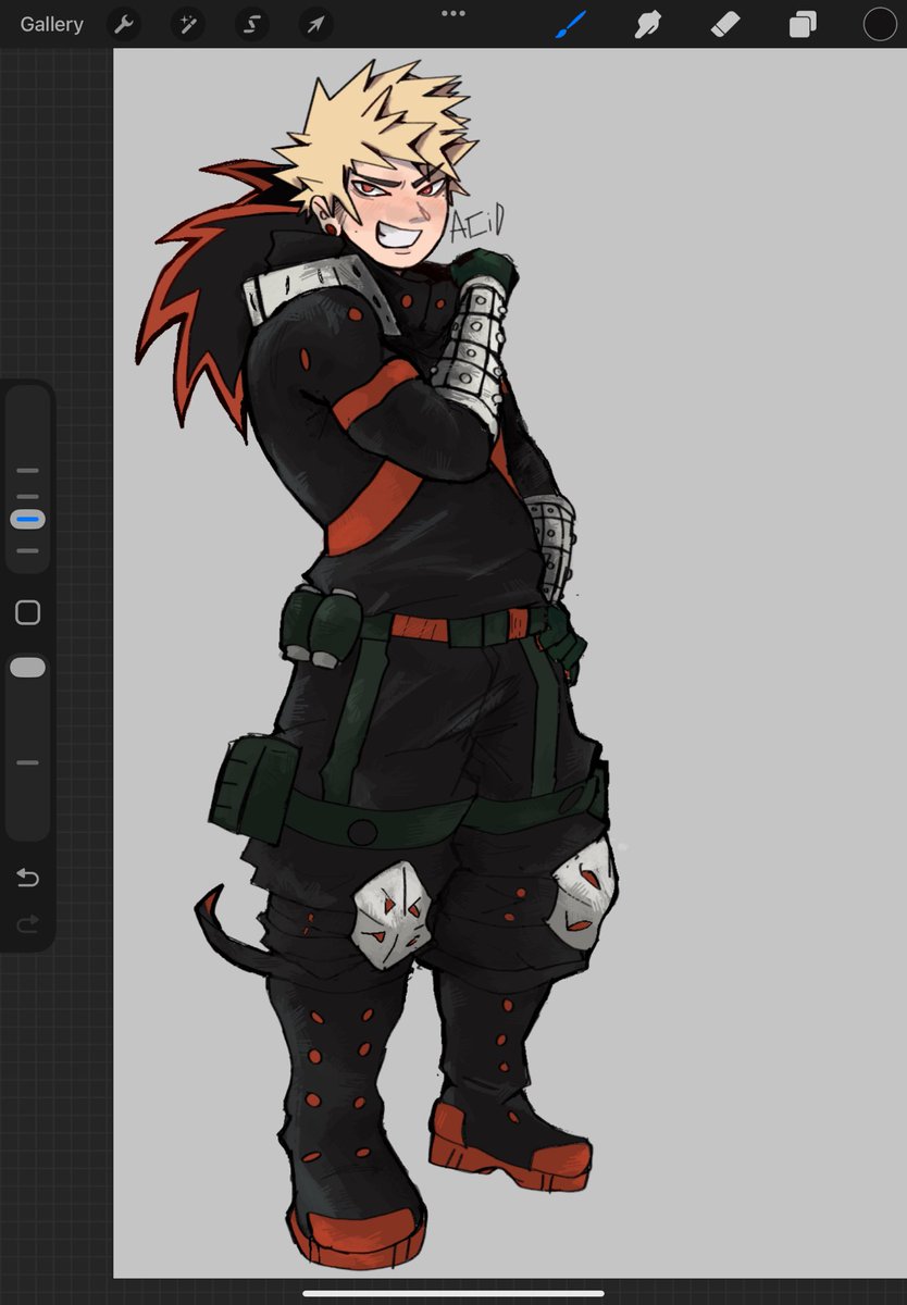 Doodle_bugz1's tweet image. Katsuki doodle before bed had fun calling oomfs ^^ #mhatwt #katsukibakugou