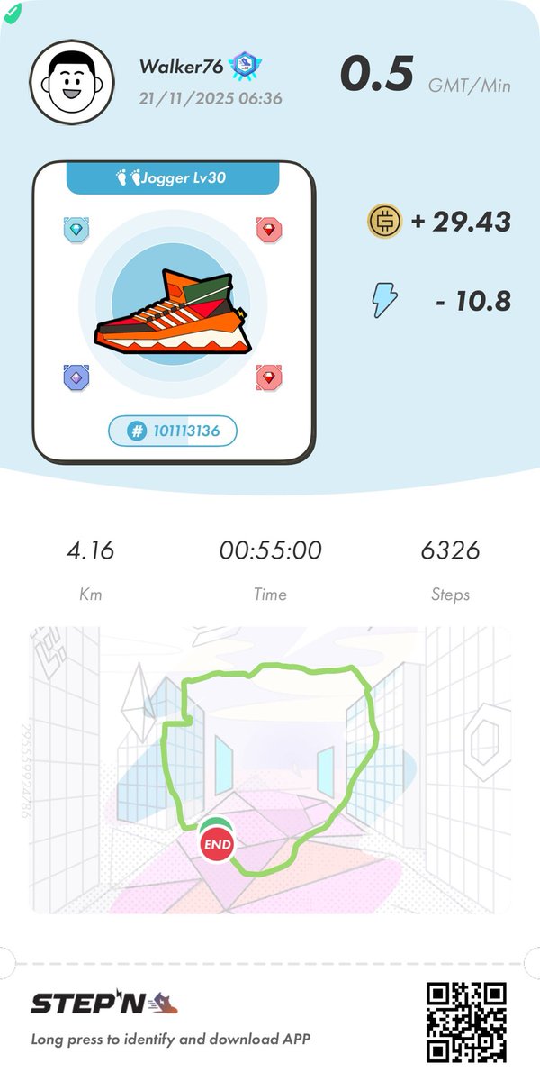 jkanerva76's tweet image. Morning walk done!😃 21/11/2025

STEPN Activation code: 97350224  😃

#STEPNGO #HAUS #move2earn #STEPN #STEPNOG #GMT #GGT #GST