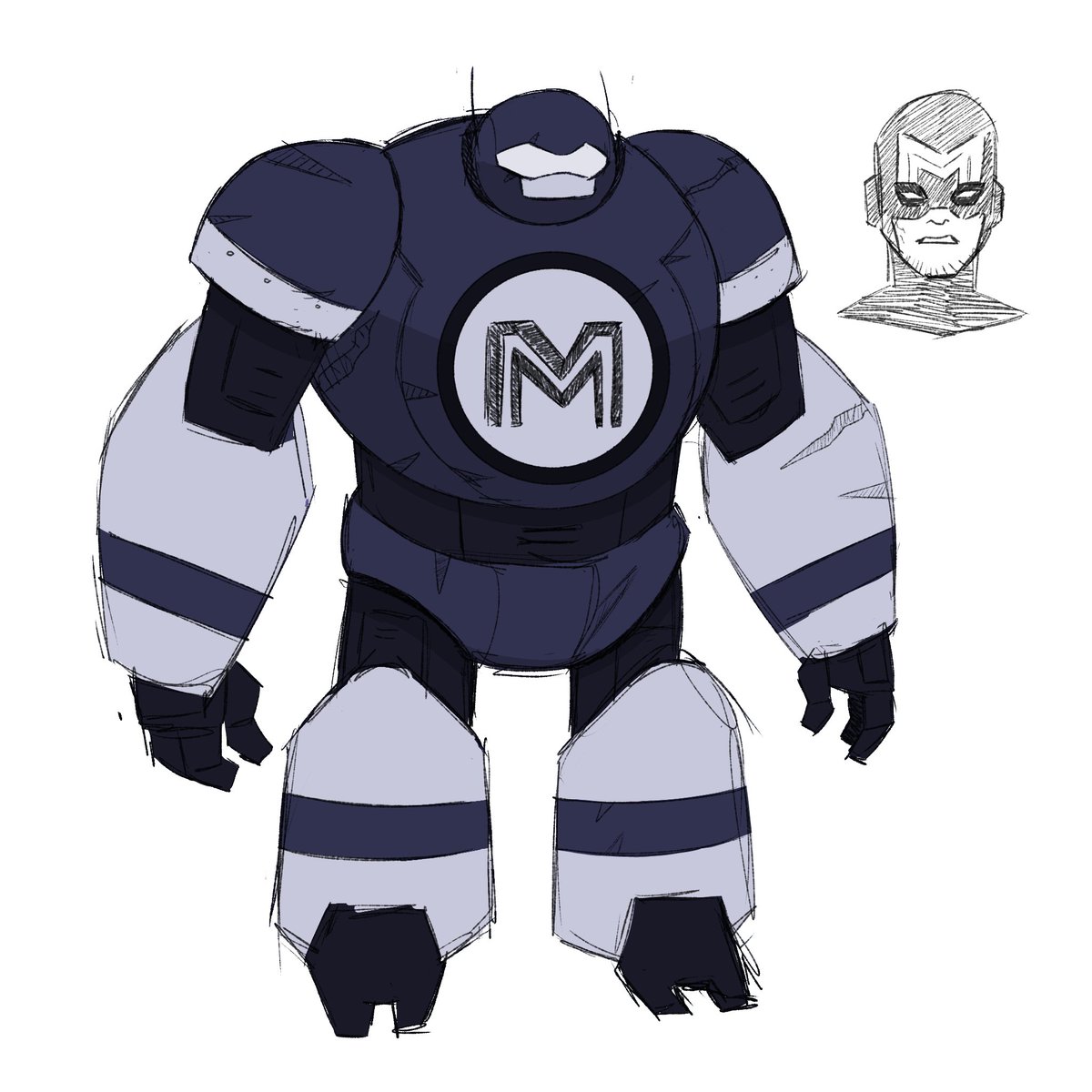 EamoArt's tweet image. Here&apos;s a fun look at my process in redesigning Mecha Man