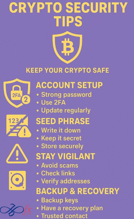 JBFX_OFFICIAL's tweet image. Protect your crypto like a pro. Stay secure, stay smart. 🔐🚀

#CryptoSecurity #BlockchainSafety #CryptoTips #StaySafeOnline #Bitcoin #CryptoCommunity #DigitalSecurity #CyberSecurity #HODL #CryptoWorld #CryptoLife #SecureYourCrypto #CryptoWallet #2FA #SeedPhrase