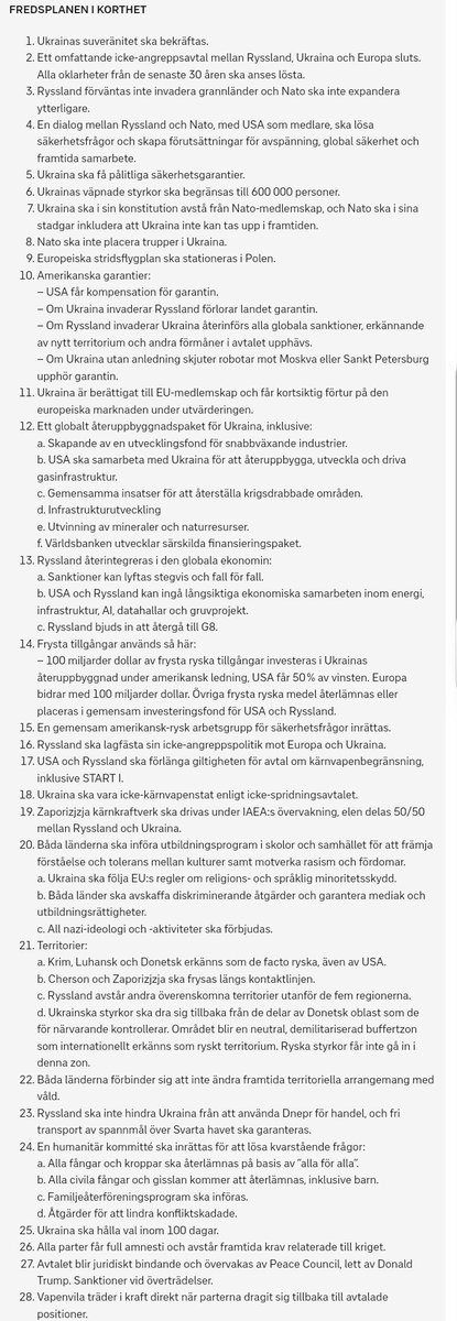 Witkoff och Dmitrievs fredsplan i korthet.

svt.se/nyheter/utrike…