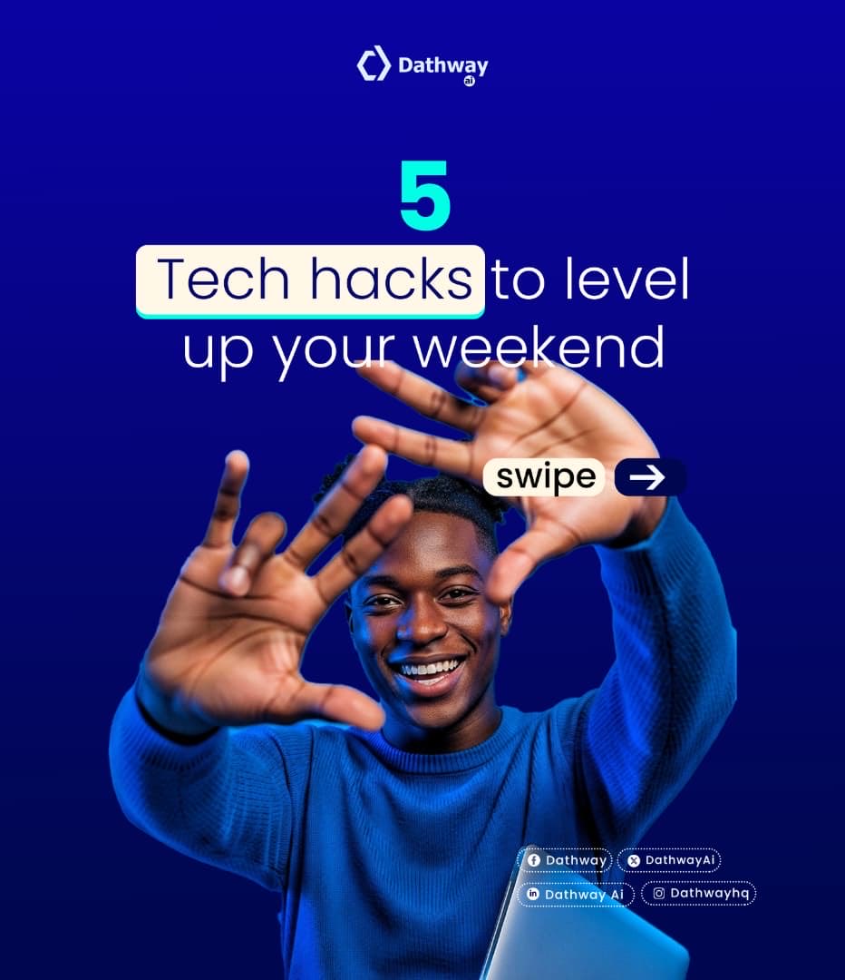 DathwayAi's tweet image. 5 Tech Hacks to Level Up Your Weekend 🚀
Your weekend doesn’t have to feel scattered or stressful.

These simple hacks will help you stay organized, save time, and enjoy your days off without the overwhelm.
Try one today and thank yourself later! 💙

#techhacks #dathwayai