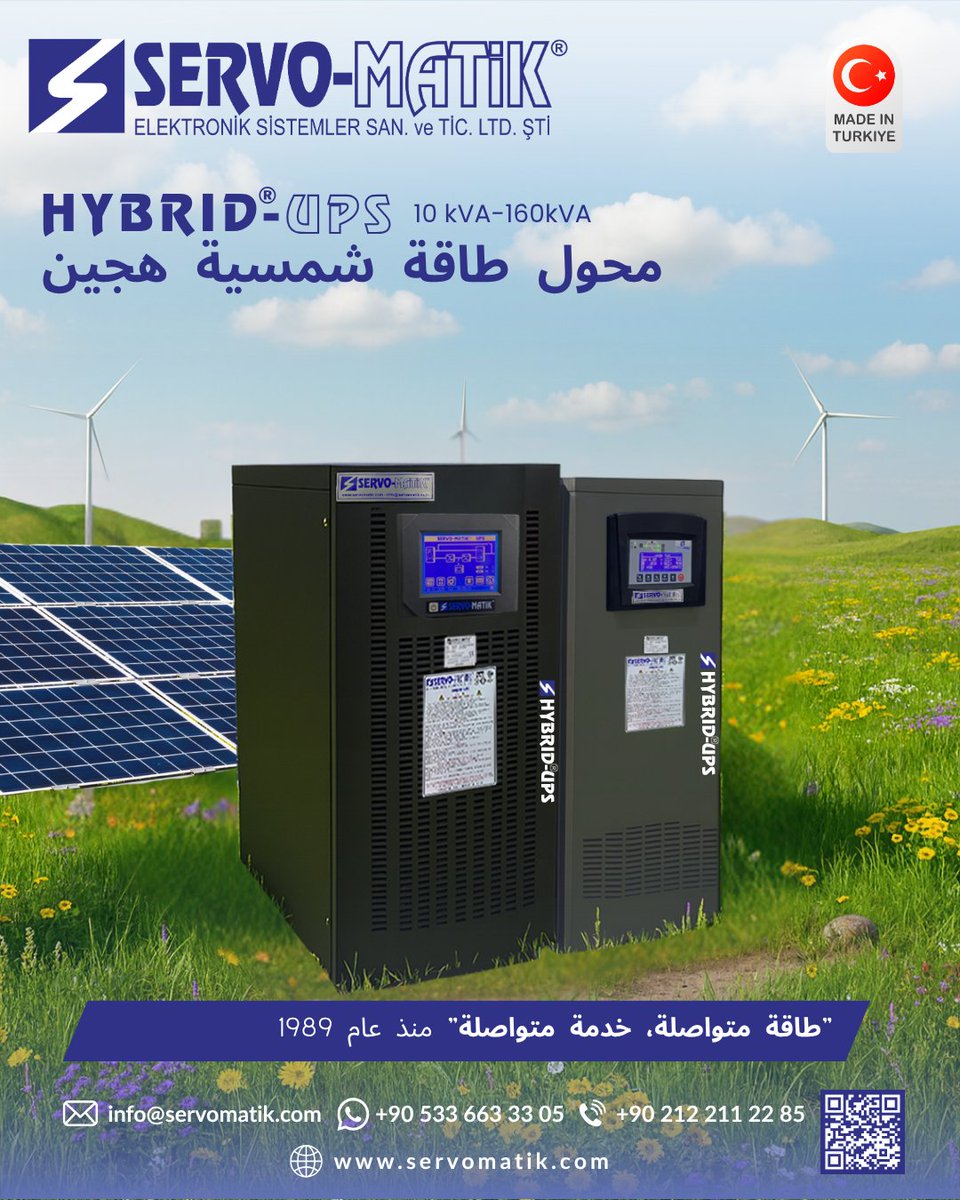 servomatik's tweet image. TR | 🌞 Güneş Enerjisi İle Daha Yeşil Bir Dünya! "Hybrid Solar UPS"

EN | 🌞 A Greener World with Solar Energy! "Hybrid Solar UPS"

 #Servomatik #MadeInTürkiye #HybridUPS #HybridSolarUPS #SolarEnergy #RenewableEnergy #CleanEnergy #GreenTechnology #UPSSystems #EnergyStorage #MPPT
