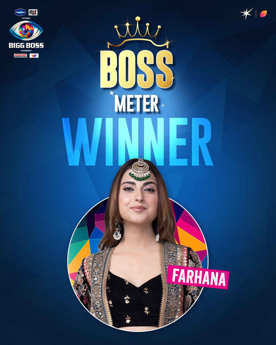 HotstarReality's tweet image. Iss hafte Boss Meter ki winner banti hain, ghar ki sherni @Farrhana_bhatt 

#FarhanaIsTheBoss

#BossMeter #BiggBoss19 #BiggBossOnJioHotstar