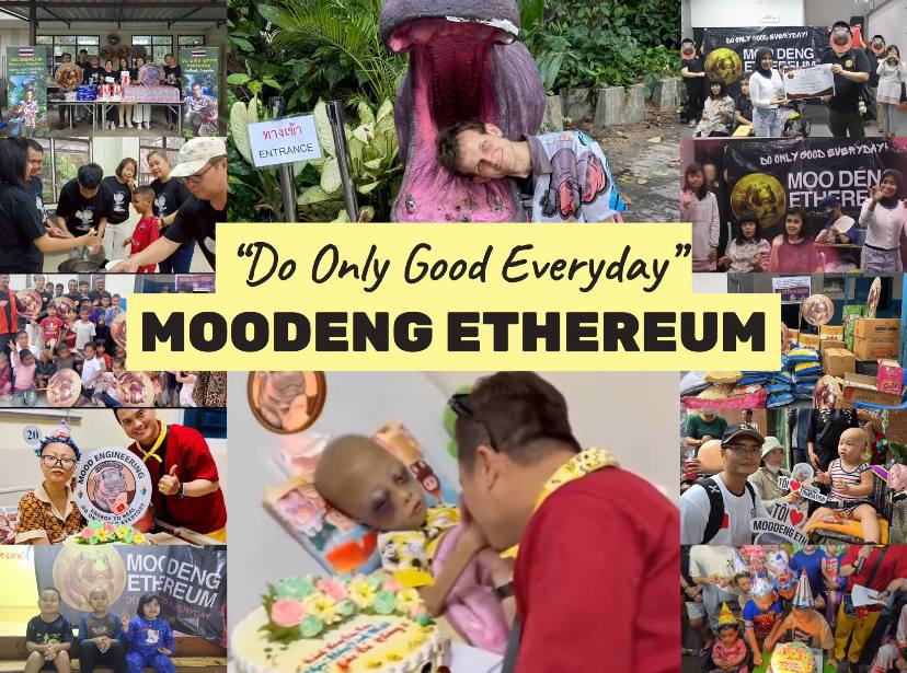 DaenggTiro's tweet photo. $MoodengETH isn’t just a memecoin, it’s heart on the blockchain. Inspired by Thailand’s baby hippo MooDeng Ethereum , this community-run ERC-20 fuels real charity, wildlife care &amp; kids in need. Even Vitalik’s part of the herd. 

From hippo hugs to global impact.
⟠🦛 https://t.co/jCag4wotW8