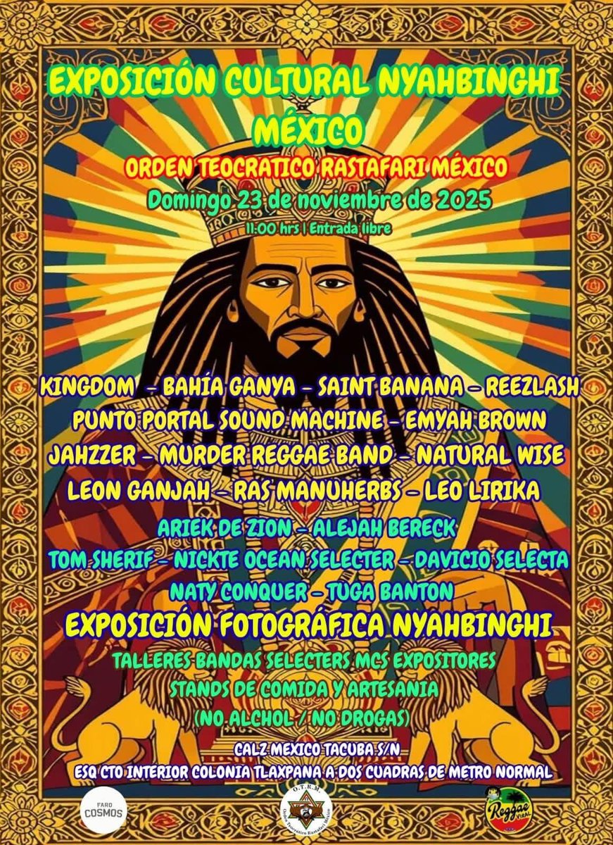 BEATSESSIONS1's tweet image. Siempre tengo claro el trabajo que tengo por delante. Prepárate para un momento de música en vivo y unidad bajo las estrellas. Donde el reggae cobra vida. 

Domingo 23 de noviembre, 2025.
@lafarocosmos 
11:00 hrs 
Entrada libre