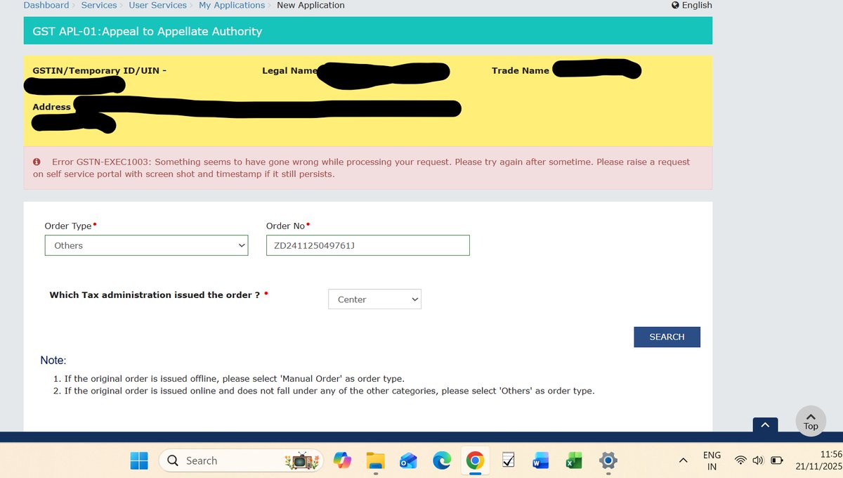 Neel_Hatkar's tweet photo. Dear @Infosys_GSTN 

I have raised a complaint bearing a Ticket ID G-202511152905868 on 15.11.2025.

Since then, I have been calling every single day and even talked to the floor manager, but to date, the issue has not been resolved. 

@cbic_india @FinMinIndia @nsitharaman https://t.co/D5peaQfDJd