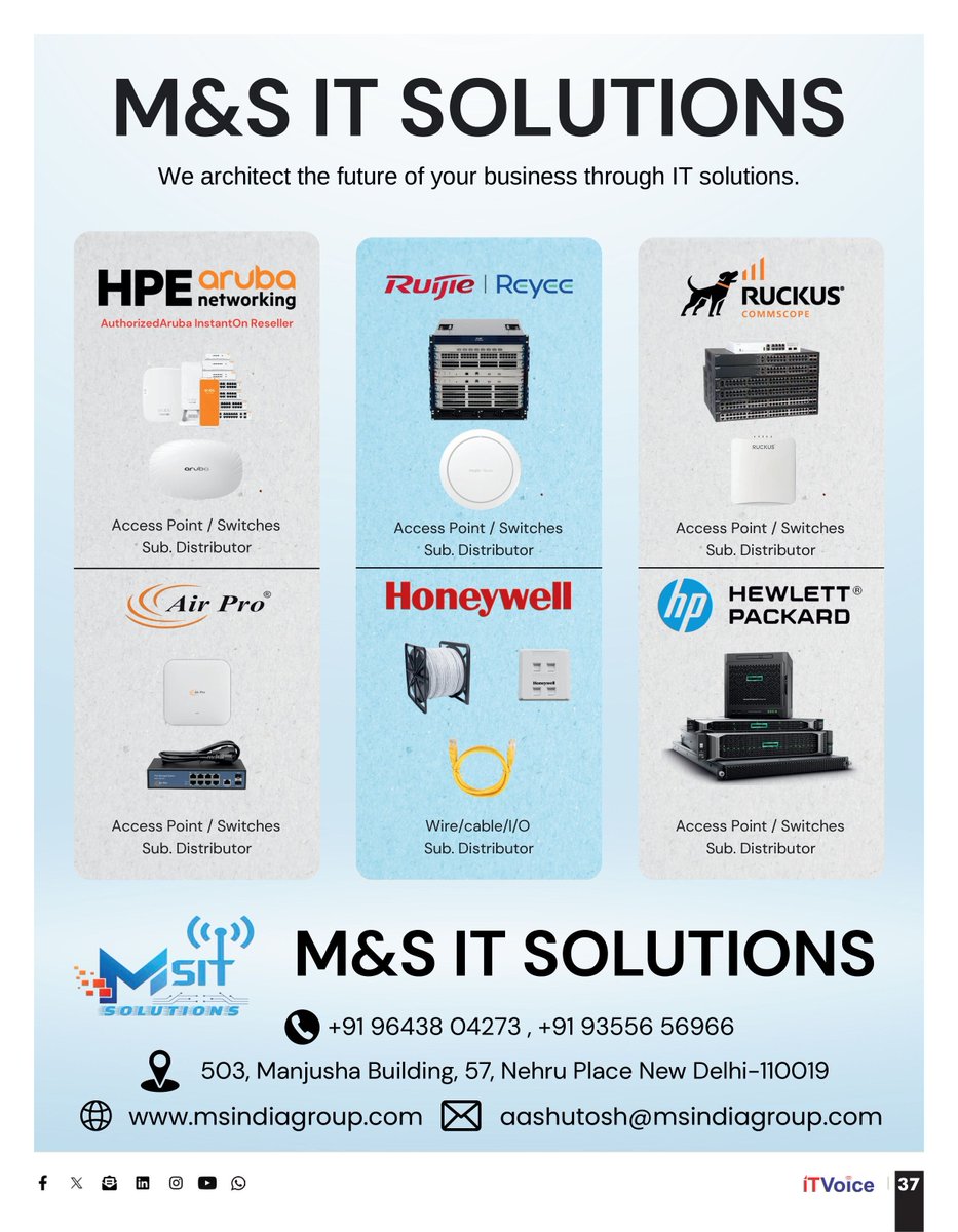 itvoice's tweet image. Building stronger networks, smarter businesses. 💻
Partner with M&amp;amp;S IT Solutions for enterprise-grade IT &amp;amp; networking solutions.

#MSITSolutions #Networking #ITInfrastructure #EnterpriseSolutions #DigitalTransformation
