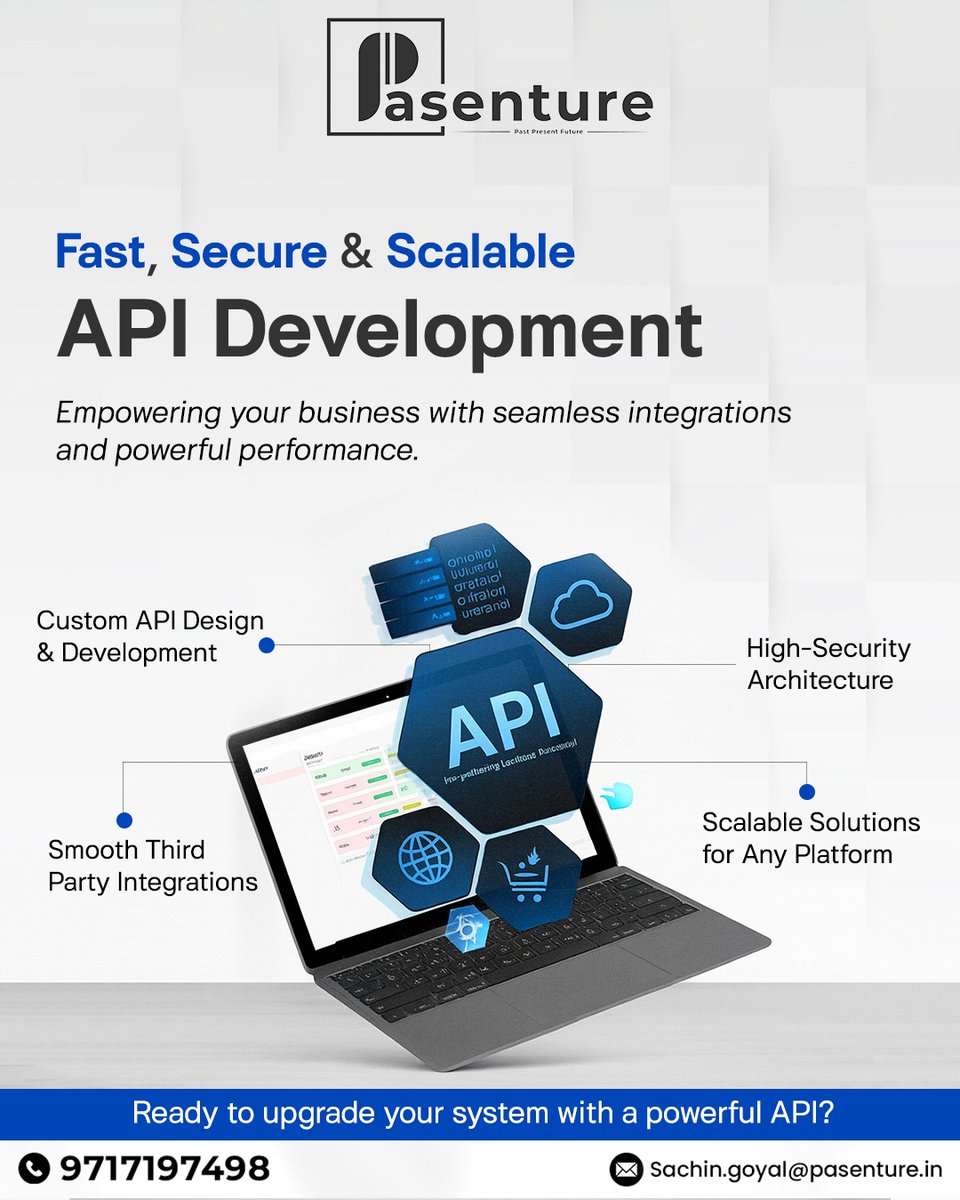 PasentureTechno's tweet image. Fast, Secure &amp;amp; Scalable API Development
Empower your business with seamless integrations and high-performance solutions.

📞 Contact Us: 097171 97498
🌐 Visit Our Site for more Info: pasenture.in

#apidevelopment #secureapi #techsolutions #businessautomation