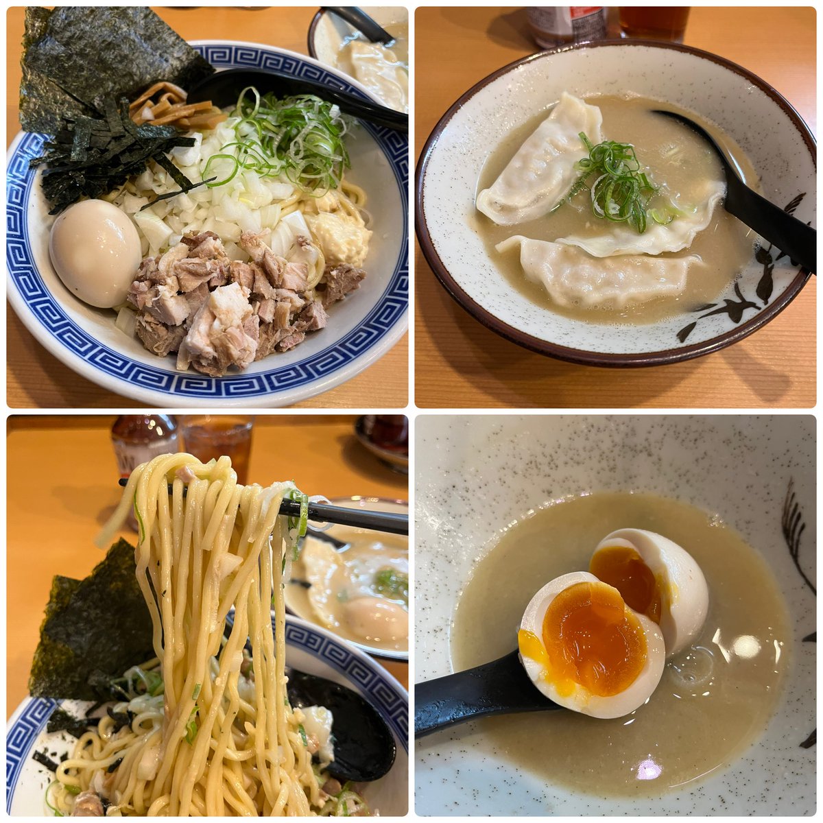 本庄常勝軒
限定 ガーリック油そば、味玉、水餃子
ガチャ海苔

ガーリックの香りと優しい旨味✨
自家製中太麺のモッチリ食感💫
バツグンにうま〜い🤩

まぜそば系に欠かせないのは水餃子❗️
スープも餃子もめちゃうま〜い😋

味玉はデザートで頂きます🍨

ご馳走様でした🙇🏻‍♂️