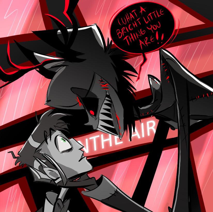 faeymouse's tweet image. Was doing doodle requests on Insta and had someone ask what #radiostatic with one human and one demon would be like haha

#hazbinhotelfanart