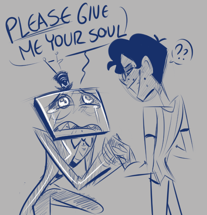 faeymouse's tweet image. Was doing doodle requests on Insta and had someone ask what #radiostatic with one human and one demon would be like haha

#hazbinhotelfanart