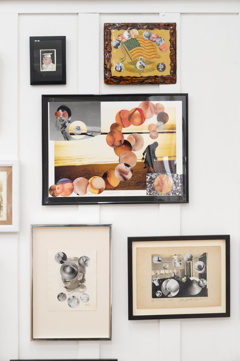 Look what I Beth &amp; I made. They're called "Boobles." Found photos/images w/ bubbles of boobies collaged on top. Aren't they fun? They're for sale at Bazoombas in Love show at Cushionworks.org Gallery in San Franciso. Affordably priced. We can ship em to you. Want a Booble?