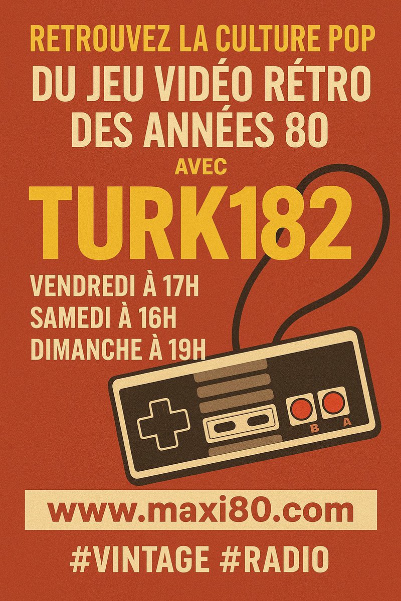 turk182es's tweet image. Allez les amis, c’est vendredi et comme chaque week-end retrouvez moi sur la radio Maxi 80 pour ma chronique Retrogaming 📻🎙️🕹️
#Retroblog #RETROGAMING @maxi80stef @maxi80webradio  #Maxi80 #oldies #Vintage #Jeuxvideo #Videogames