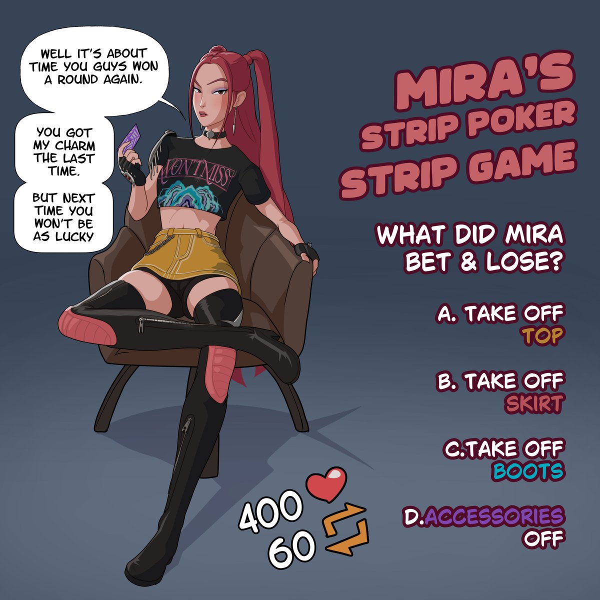 IIIT's Mira's turn. Playing  strip poker with Abby and Romance.

#KPOPDEMONHUNTERS #stripgame