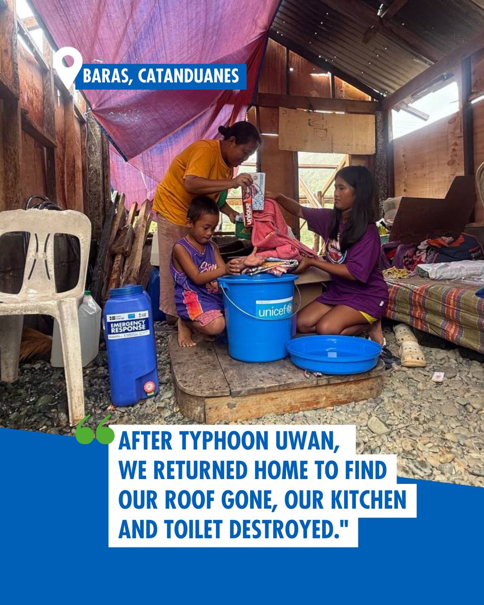 EndHungerPH's tweet image. After #SupertyphoonUwan (#FungWong), families in Baras, Catanduanes returned to homes without hygiene facilities and supplies. With support from @UNICEFPhils and @sidasweden, @EndHungerPH is providing hygiene and water kits to affected communities.