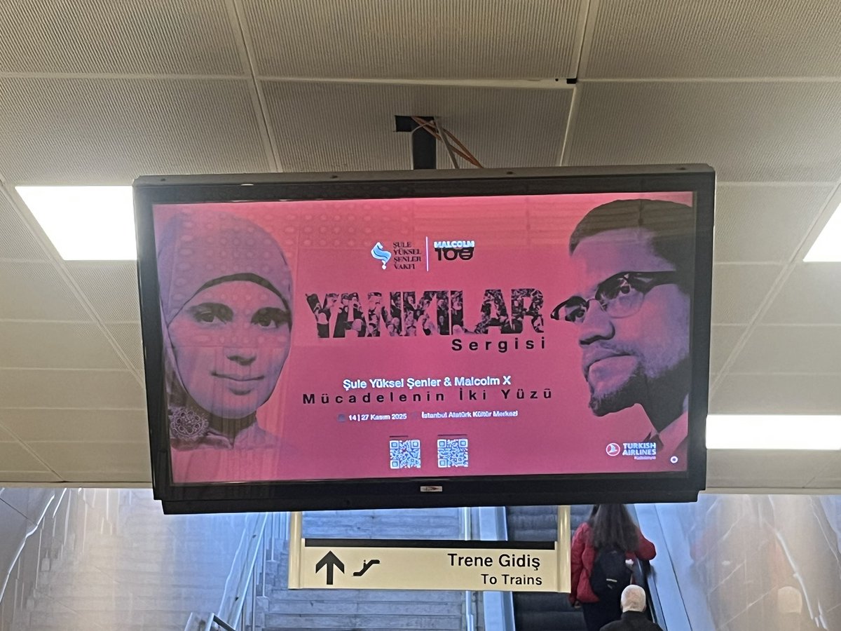 Bu ne hahaha ölüyorum Şule Baş ft. Malcolm X. Bu yeterince saçma ama devamı var AKMde Şule Baş sergisi yapıyorlar, reklamını Marmaray duraklarında Ulaştırma bakanlığı yapıyor. Biz nasıl bir yeşil kuşağa düştük ama helal olsun bu seviyenin sportmence eli sıkılır, şapka çıkarılır.