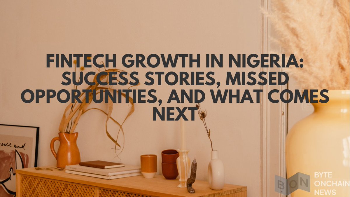 Nigeria has 430 fintechs, but many citizens still operate outside formal finance.
I break down why the fintech revolution hasn’t reached everyone yet and why founders/builders must explore other fintech verticals.
byteonchain.news/fintech-growth… 
<a href="/Byteonchain/">Byteonchainnews</a>