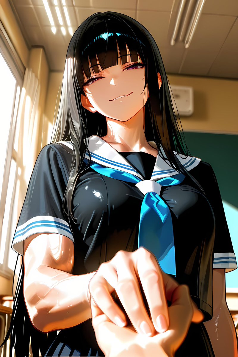 udon617AI's tweet image. 転校先の委員長が強そう過ぎた件