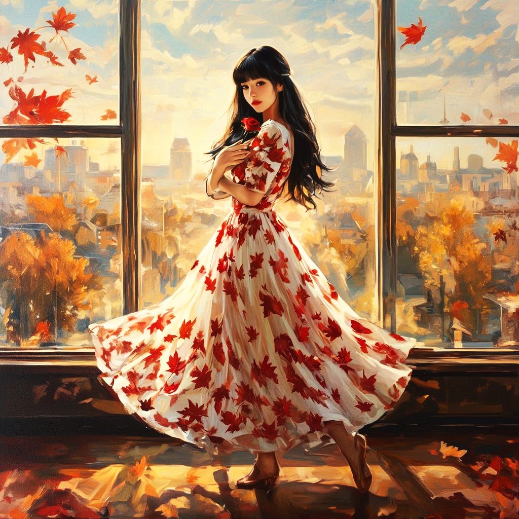 DigitalArtKyiv's tweet photo. The autumn city is behind us, a red rose is in our hands—and the whole world seems to have frozen in love with it. Sometimes just one glance is enough for the heart to remember how to dream. #ArtInspires #MagicInDetails #RomanticArt #DigitalDreams #AutumnMuse #DigitalArt #Autumn https://t.co/XOkMvLPIXC
