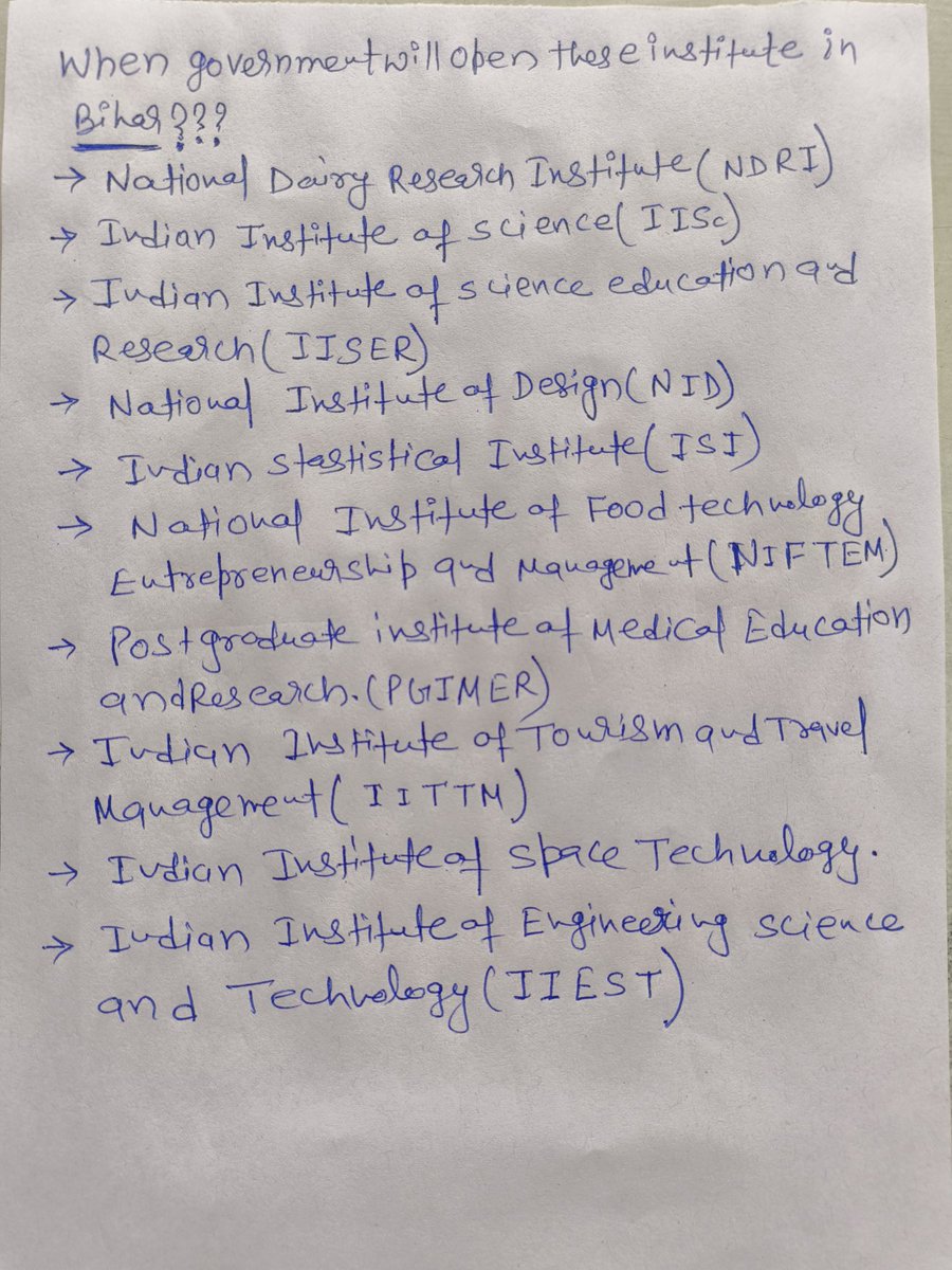 NalandaAshish's tweet photo. When government will open these institute in Bihar?? @NitishKumar @narendramodi @LalanSingh_1 @jitanrmanjhi @SanjayJhaBihar @BJP4Bihar @maithilithakur @TejashwiOffice @Bihar_se_hai @News18Bihar @ZeeBiharNews @BiharTakChannel @PrashantKishor https://t.co/zBagOXcXSw