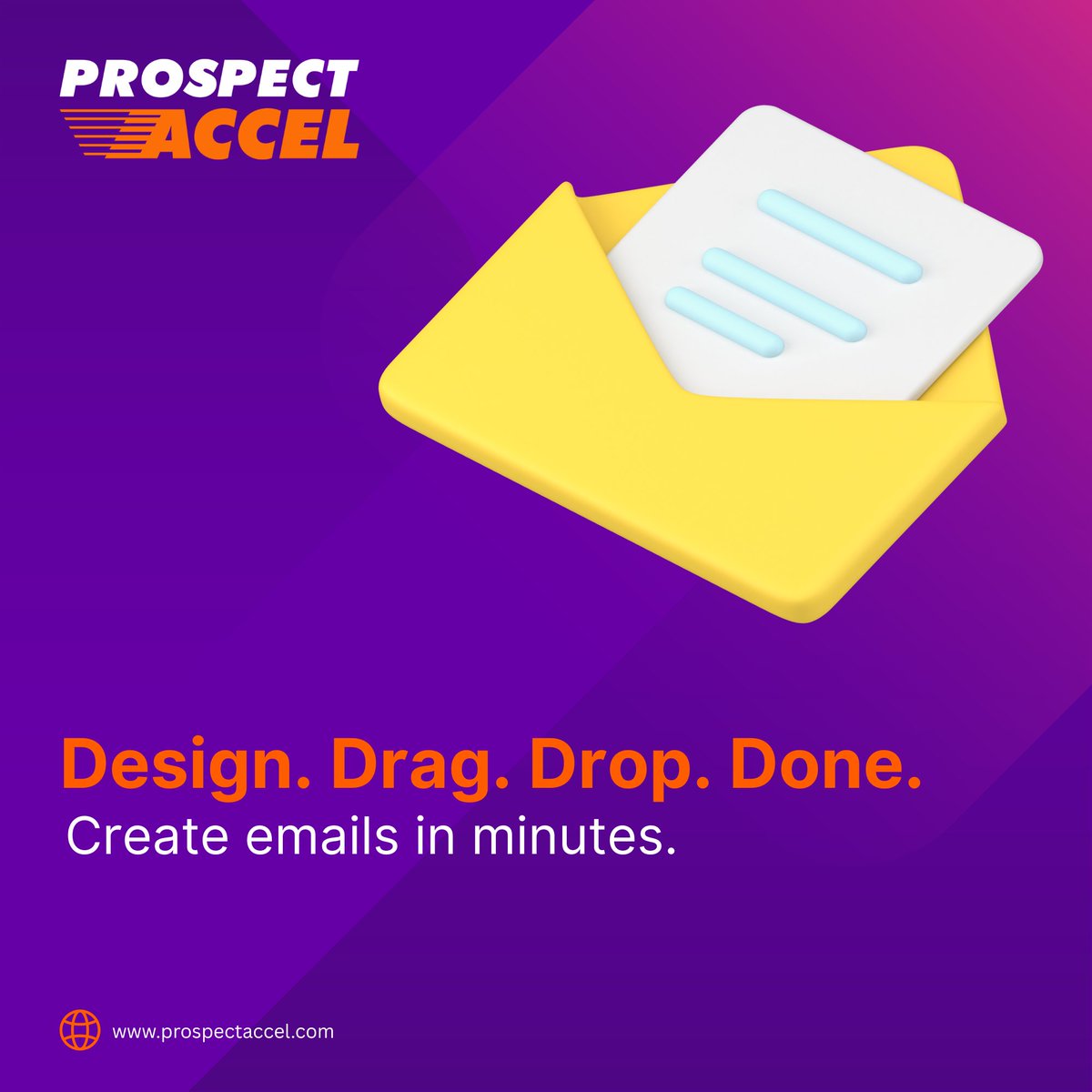 ProspectAccel's tweet photo. Build stunning, professional emails with ease. Prospect Accel’s drag-and-drop editor and ready-to-use templates let you design campaigns in minutes. 
 
#EmailMarketing #EmailTemplates #MarketingTools #EmailCampaigns  #ProspectAccel 

Visit: https://t.co/fQtGWY0evo https://t.co/jdELjUoSTW