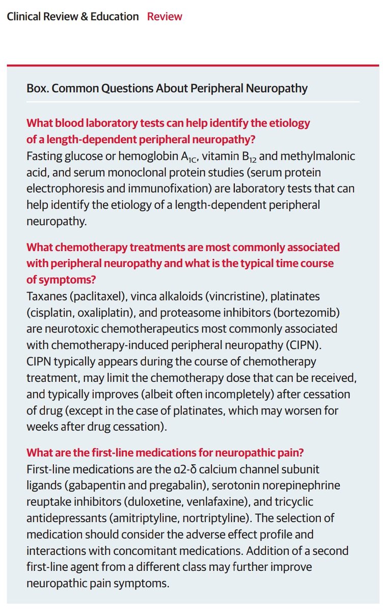 giorg_kyriakos's tweet image. 📘 @JAMA_current review on peripheral #neuropathy.

🧩 ~1% adults worldwide
⚠️ #Diabetes = main cause
🦶 Length-dependent sensory &amp;gt; motor
🧪 Key labs: A1c, B12+MMA, SPEP/IFE
💊 Pain Tx: gabapentin/pregabalin, duloxetine, TCA

🔗 jamanetwork.com/journals/jama/…
#EndoTwitter #MedTwitter