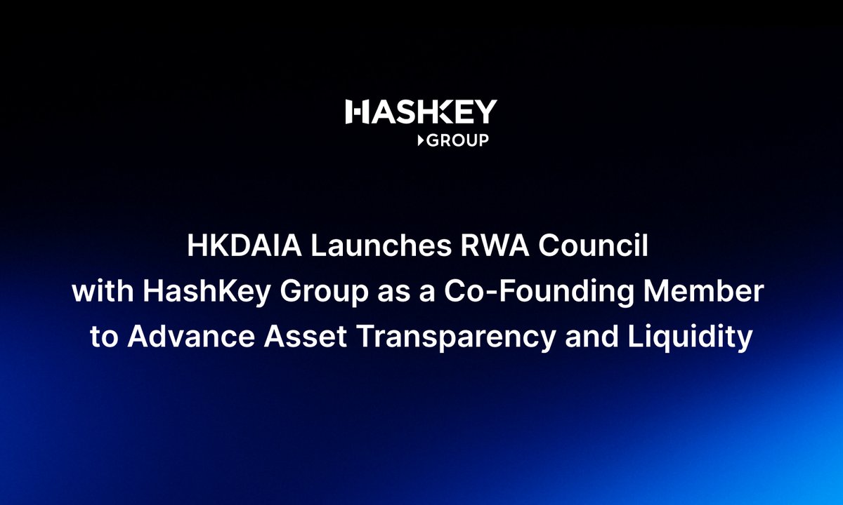 HashKeyGroup's tweet image. 📢 The HKDAIA RWA Council, supported by HKDAIA, is officially launched!

HashKey Group is proud to be a co-founding member alongside CPIC Investment Management (HK) and Coinfound @CoinfoundGroup , working together to:
✅ Establish industry best practices
✅ Enhance regulatory…
