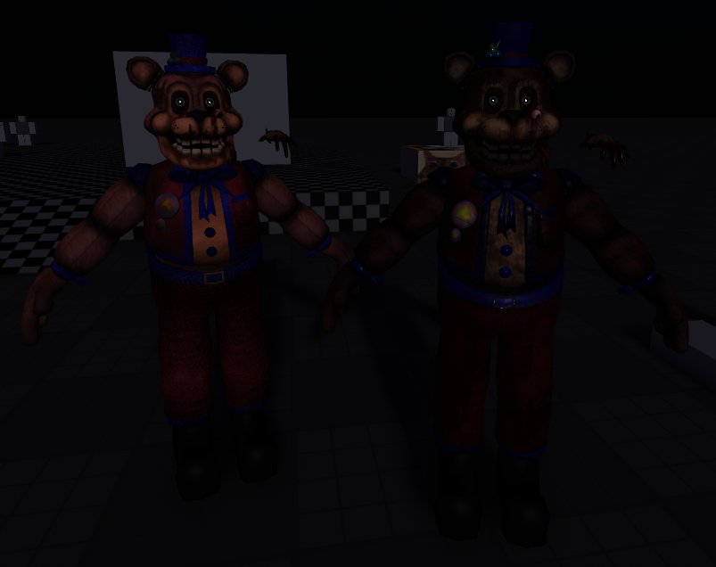 GRIMWORKSNews's tweet image. #GRIMWORKS Modelling:
The Leader has recently been given a new retexture. This was done by &quot;s.magishen&quot; (I don&apos;t know if he has a twitter). I also bring a &quot;cool render&quot; has said by Dark Star and a compare and contrast.
#Roblox #Remodel #freddyfazbear #TheLeader