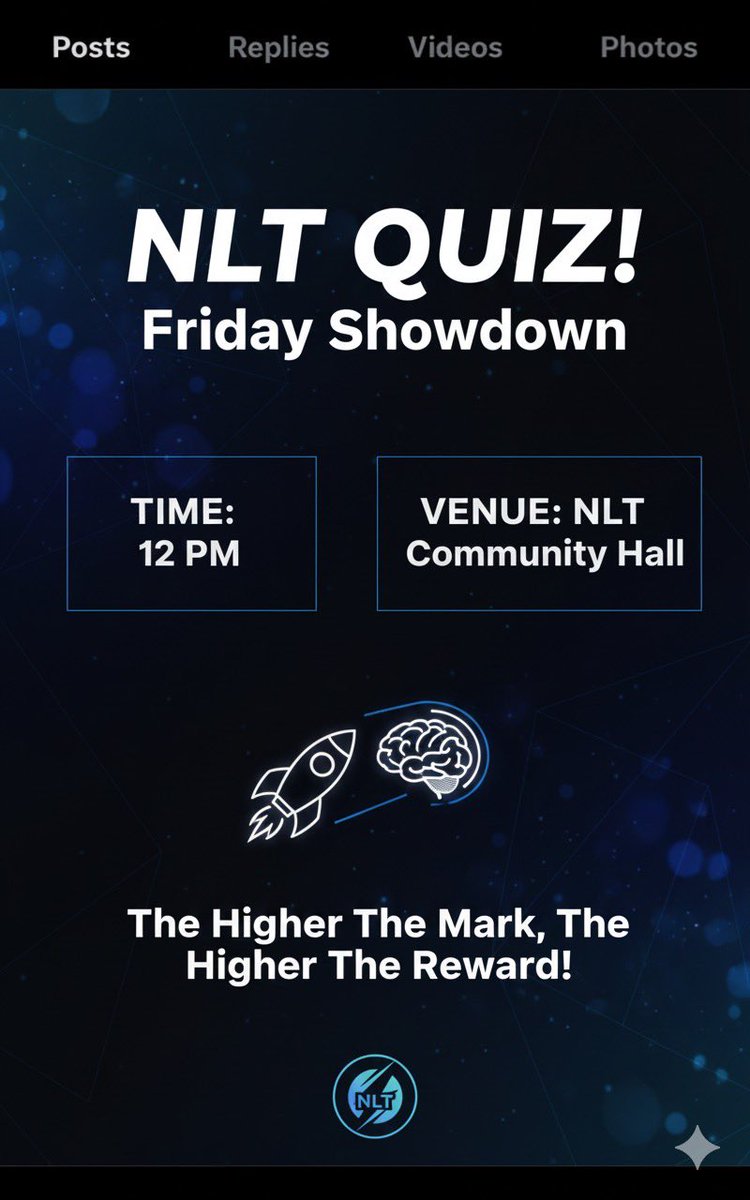 Sirbinyusuf's tweet photo. #Crypto #Int_btc
@bitlongwallet #Bitlongwallet #FreeCrypt #Bitlong 

Option 1 (Clear + Energetic):
📢 NLT QUIZ TODAY!
🕛 Time: 12 PM
📍 Venue: NLT Community
Don’t miss it come ready to learn, compete, and have fun! ⚡ https://t.co/doUT6Rt5Qo