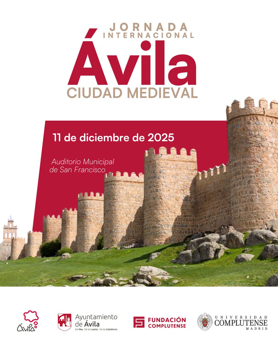 Ávila vuelve a mirarse en su historia ✨Llega la II Jornada Internacional Ávila, Ciudad Medieval, un encuentro para descubrir cómo el patrimonio, la vida y la historia de la ciudad pueden impulsar un turismo sostenible y responsable.

📅 11 de diciembre
📍 Auditorio Municipal de