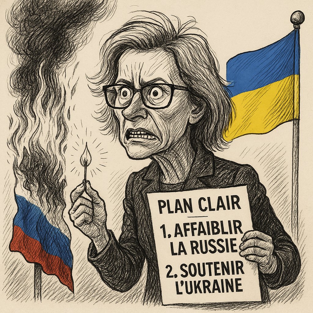BPartisans's tweet image. 🇪🇺 Kaja Kallas ou l’Art de Confondre Diplomatie et Pyromanie Bureaucratique
Par @BPartisans 

L’Union européenne jure avoir un plan « simple » pour la guerre en Ukraine. Deux points, pas un de plus : 1) affaiblir la Russie ; 2) soutenir l’Ukraine.
Une stratégie digne d’un…