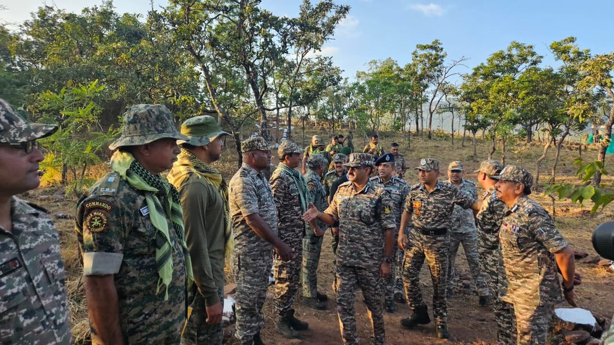 KundaRam97385's tweet photo. DG CRPF visited Tadapala FOB in Chhattisgarh, set up post #OpBlackForest success in Karregutalu hills. Reviewed strategy, commended Maoist exodus, surrenders &amp; eliminations.
#NaxalFreeBharat #CRPF #fob #OperationBlackForest #G20SouthAfrica #IntellectualSupport #winOPPOFindX9Pro https://t.co/Aaum3KZsvQ