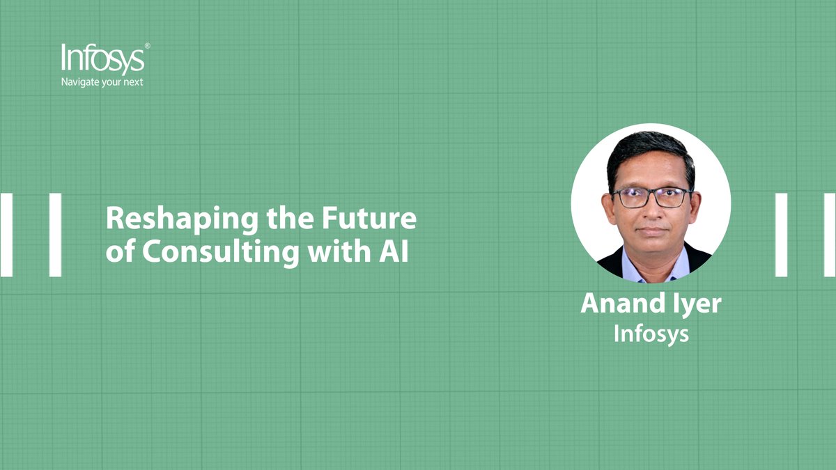 Infosys's tweet image. AI is redefining consulting, enabling a shift from traditional advice to strategic partnership. Predictive intelligence, #AgenticAI, and personalization are elevating client value. Read the article by Infosys&apos; Anand Iyer to know how #AI is making it all possible:…