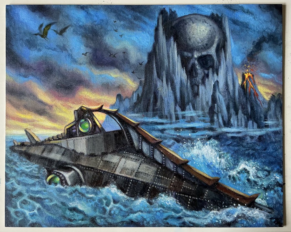 eddycrosby's tweet photo. WIP ‘The Nautilus at Skull Island’
acrylic painting #painting #sketch #nautilus #wip #workinprogress https://t.co/O3YJP8og3D