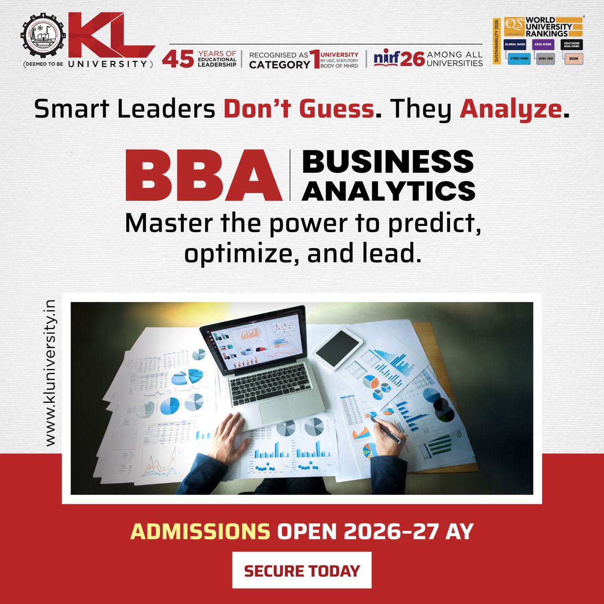 kluniversity's tweet image. Step into the future of management with BBA Business Analytics at KLU. Learn AI-driven analytics, predictive modeling, and data visualization to make powerful business decisions and lead with impact.

Admissions Open 2026-27
kluniversity.in/admissions-202…

#KLU #BBABusinessAnalytics