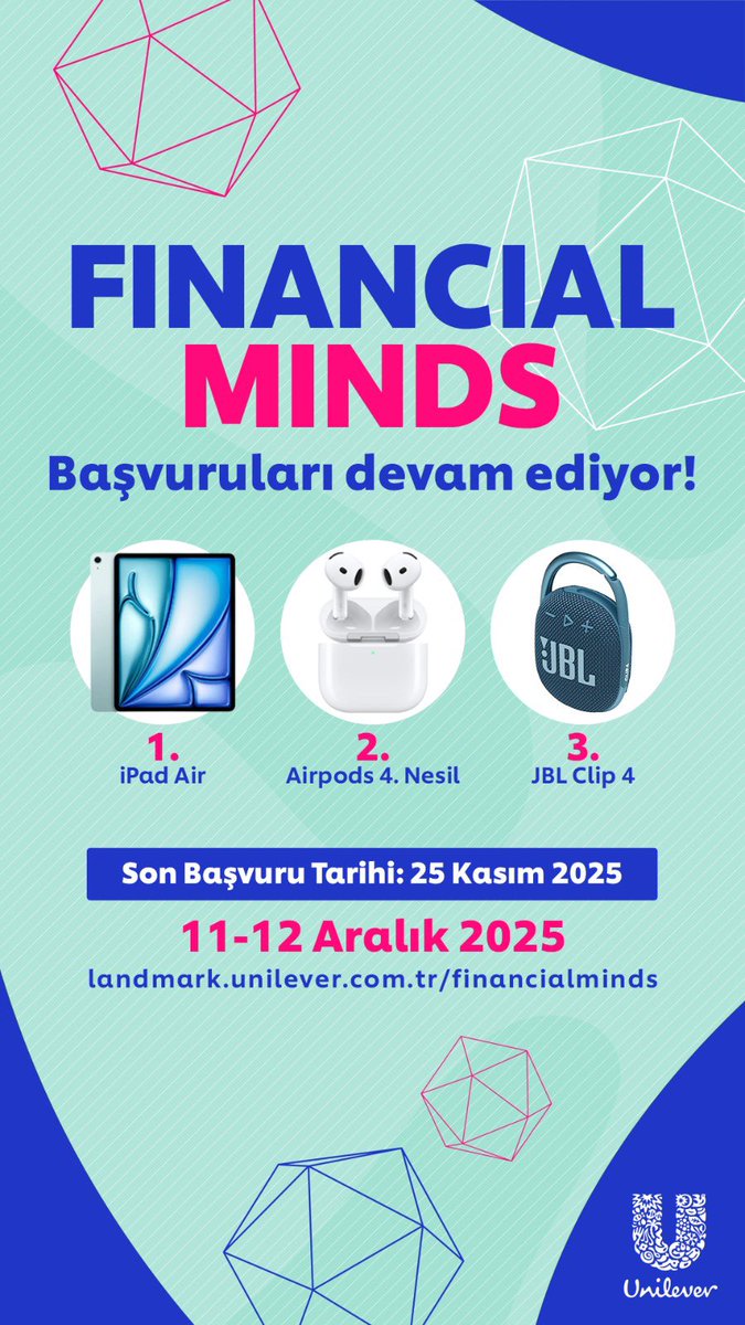 hukarmer's tweet photo. Hazır mısın? Unilever Türkiye Finans Sahnesi Yeniden Kuruluyor! ✨ Financial Minds Başlıyor!

👉 Başvuru ve detaylı bilgi için: https://t.co/T0KfZswTcE https://t.co/RwvCBbTMZL