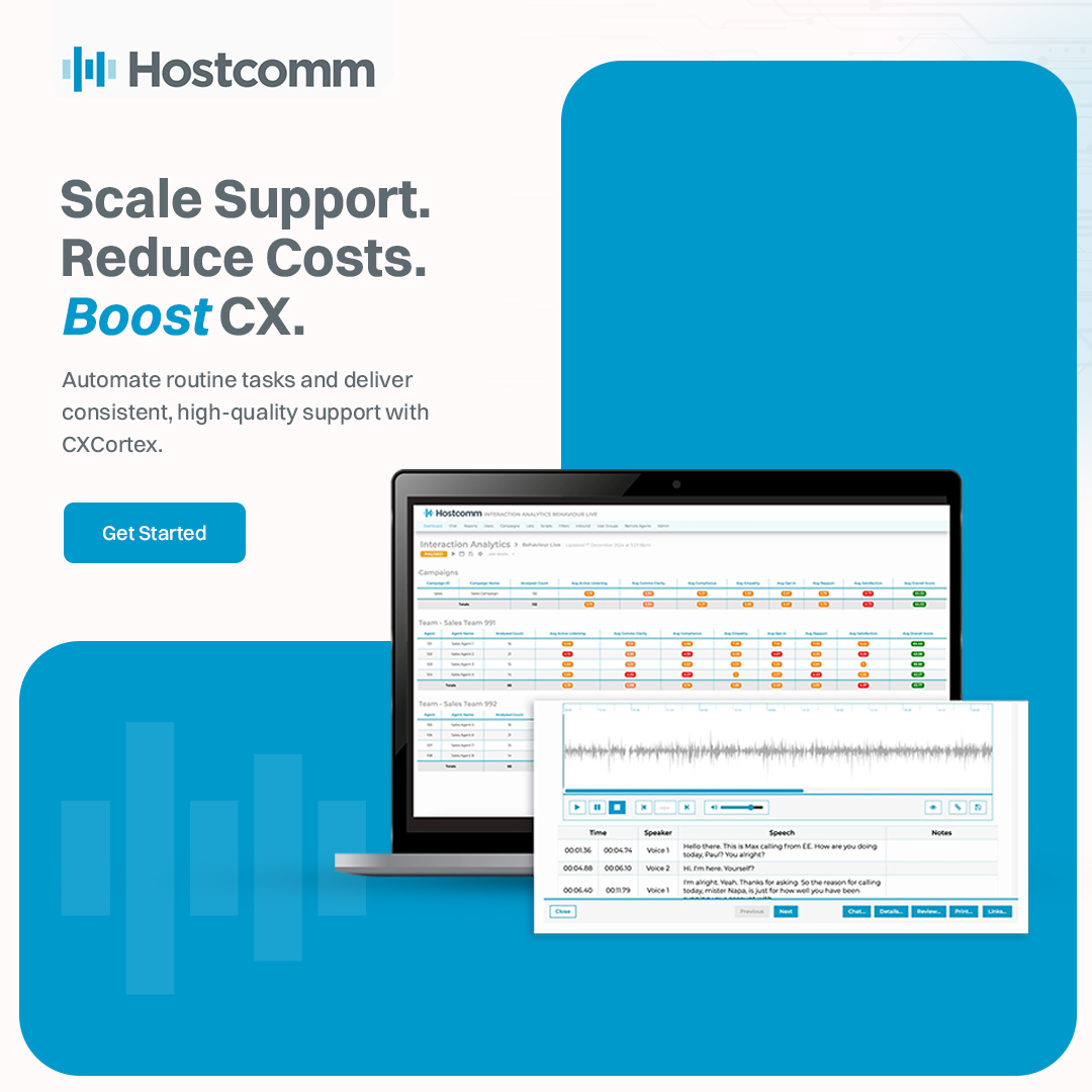 HostcommAI's tweet image. Smarter automation. Better customer support.

CXCortex helps you deliver consistent service at lower cost.

Schedule a demo: calendly.com/lauren-connors…

#DigitalTransformation #AIAutomation #CustomerService #CXTech #ContactCentre