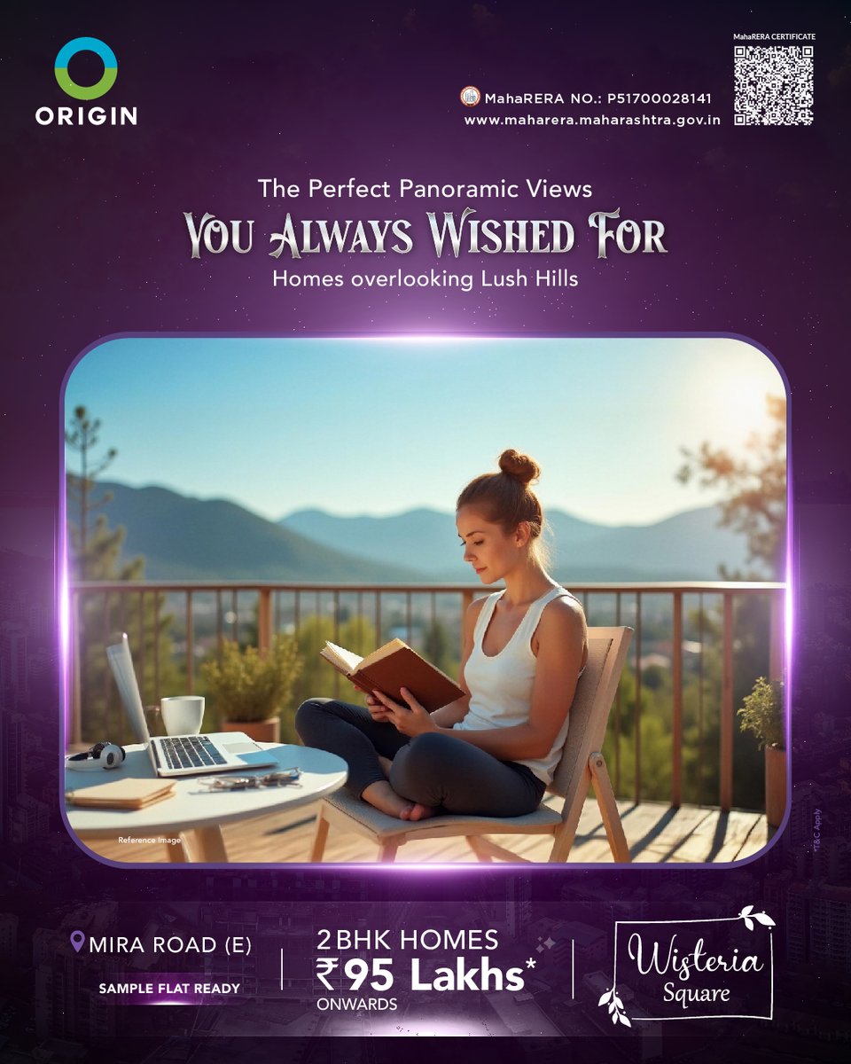 origin_corp's tweet image. Wake up to views that calm the mind and lift the spirit. At #WisteriaSquare, every window frames a picture of peace. Because a beautiful day begins with a #BeautifulView.
Know More: origincorp.in/wisteria-squar…

📞 7208992333
.
.
.
#OriginCorp #MiraRoadViews #ShowFlatReady…