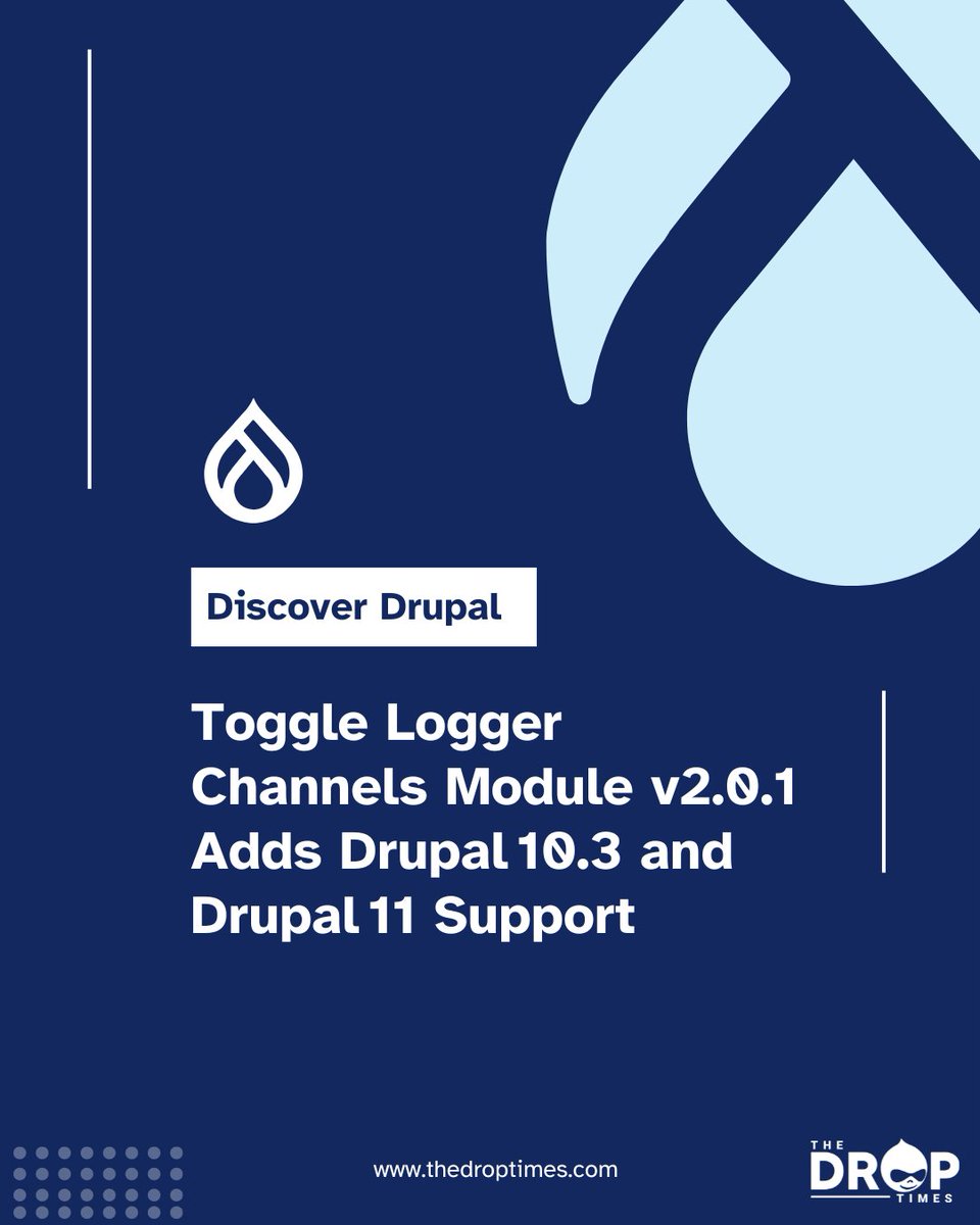 thedroptimes's tweet image. 🧩 Toggle Logger Channels 2.0.1 adds #Drupal 10.3 support + Drupal 11 readiness.
Contrib module helps suppress noisy log entries via admin UI—no hacks needed.
By Nino Marrazzo
🔗 bit.ly/4pn5Z0Q 

#DrupalContrib #Drupal11 #LoggingTools