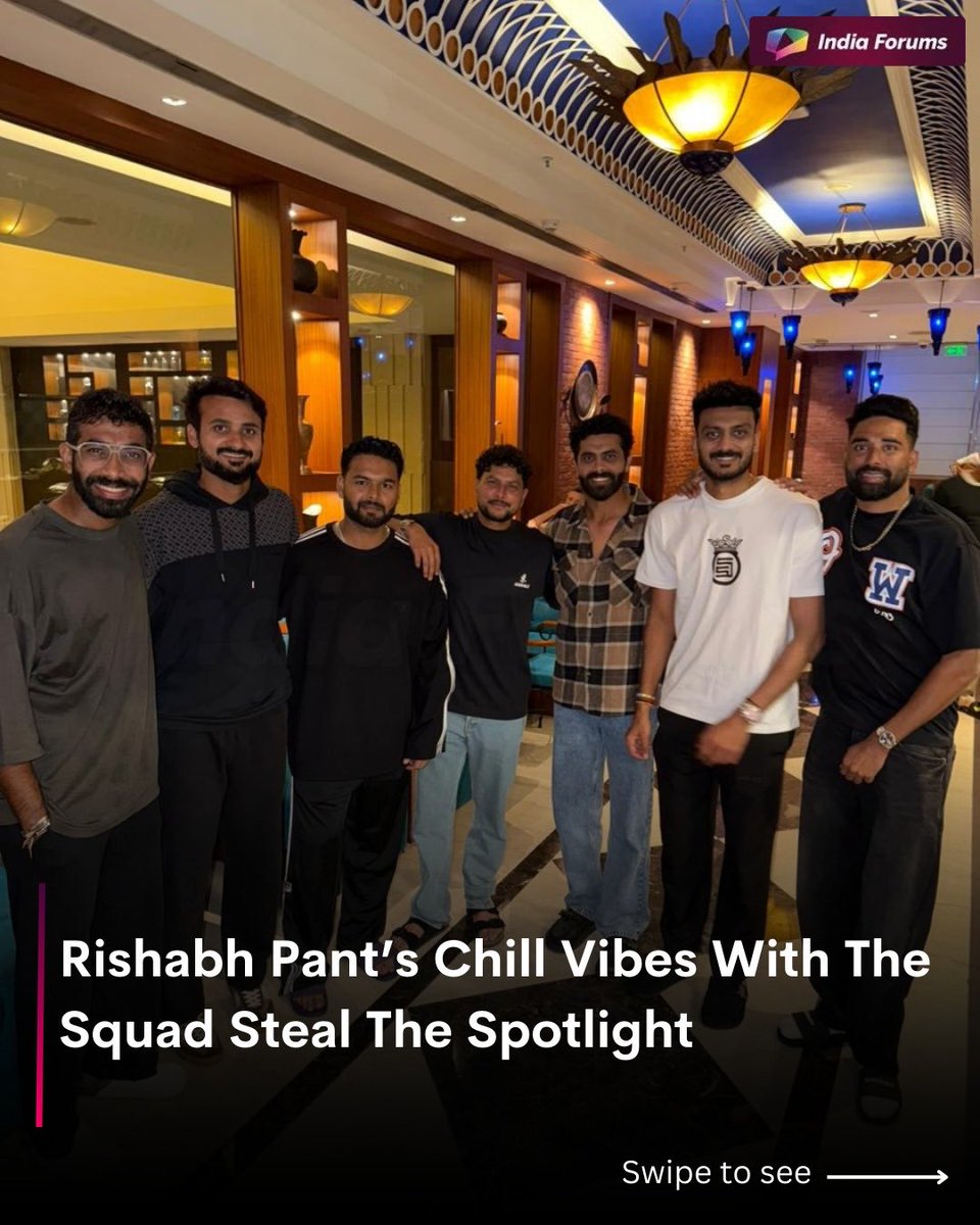 indiaforums's tweet image. Rishabh Pant keeps it real with a chill moment ‘in good company,’ sharing smiles, good vibes, and some much-needed downtime with the boys. Fans are loving this wholesome squad energy! ✨
.
.
.
#RishabhPant #SquadGoals #indiaforums
