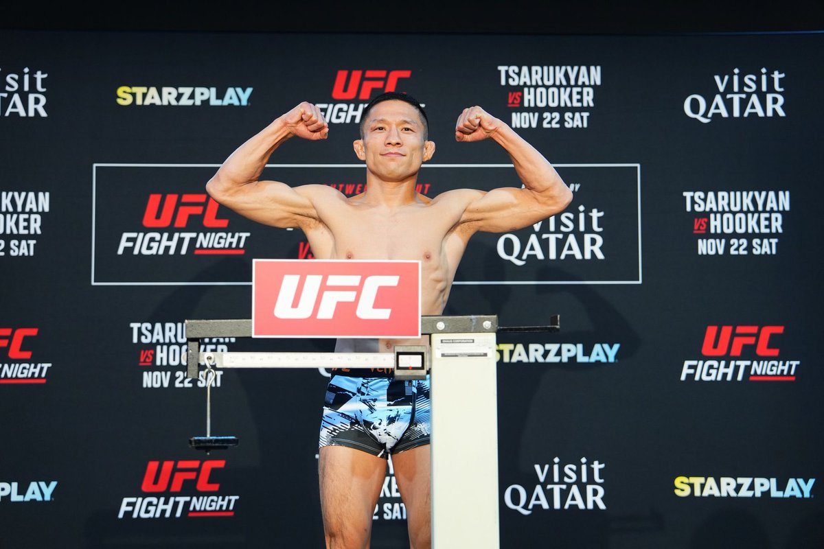 kyoji1012's tweet image. 計量クリアしました！！

ウランベコフ選手も計量クリアしてます！

イベント開始は明日22日(土)深夜24時、自分の試合はまだ未確定ですが23日(日)早朝2〜3時くらいを想定してます。

UFC復帰戦、やったります！！！

#UFC #UFCQatar