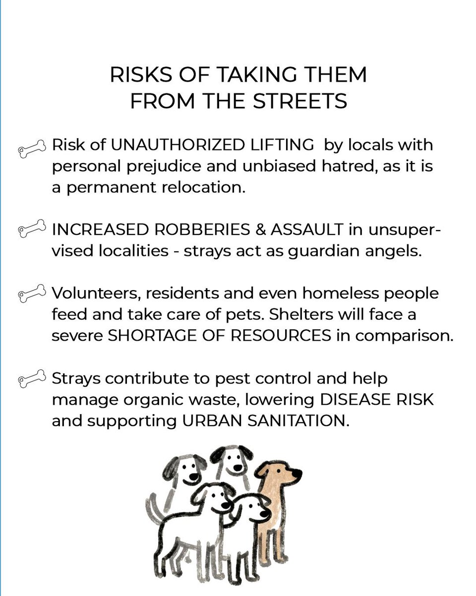 They protect, provide company and do not demand anything in return. 
A blanket decision like this negatively affects every life on the street, friendly or not.

Continued in next tweet…