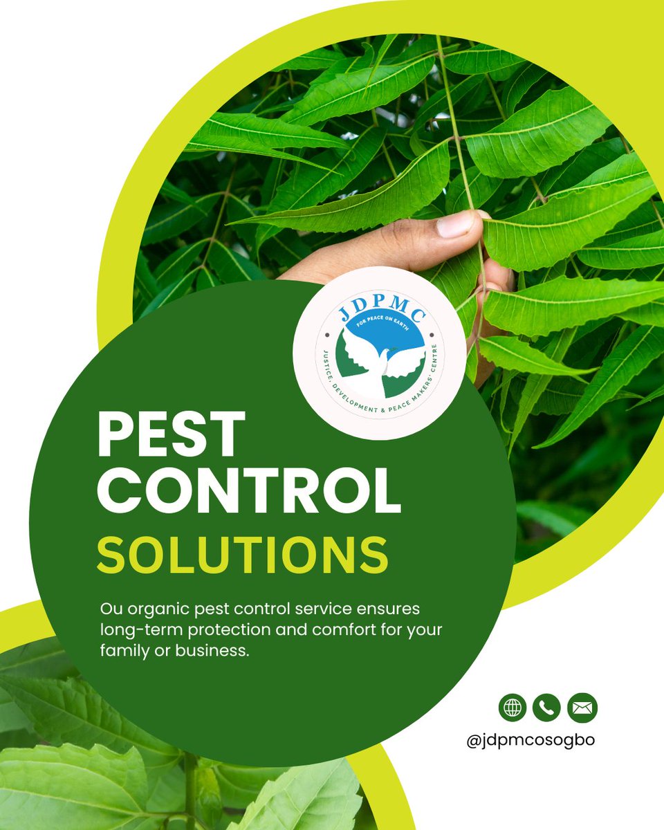 jdpmcosogbo1's tweet image. Sustainable farming starts with natural protection.
Choose organic pest-control that’s effective, affordable, and eco-friendly.

Feel free to like and Share

#RuralDevelopment 
#integratedpestmanagement