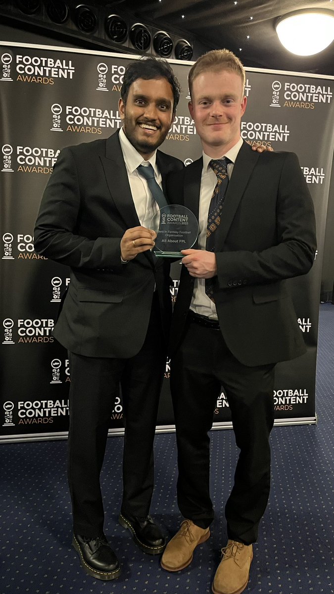Delighted to have won the Best in Fantasy Football Organisation award at <a href="/The_FCAs/">Football Content Awards</a> last night🏆

A huge thank you to everyone who voted for us❤️

And a massive shoutout to our incredible contributors. This would not have been possible without their dedication and hard work🫂