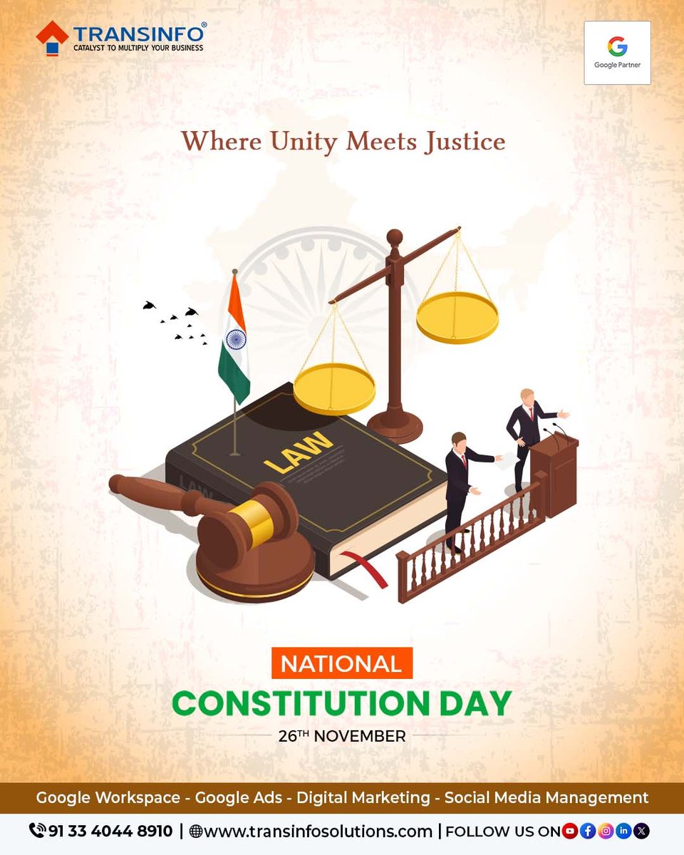 transinfosol's tweet image. As citizen, let’s honour the rich legacy by upholding our rights and celebrating the core values of our constitution.  🇮🇳 
Happy #NationalConstitutionDay to you all.     

#TransinfoSolutions #Transinfo #ConstitutionDay2025 #ConstitutionOfIndia #SamvidhanDivas #Democracy