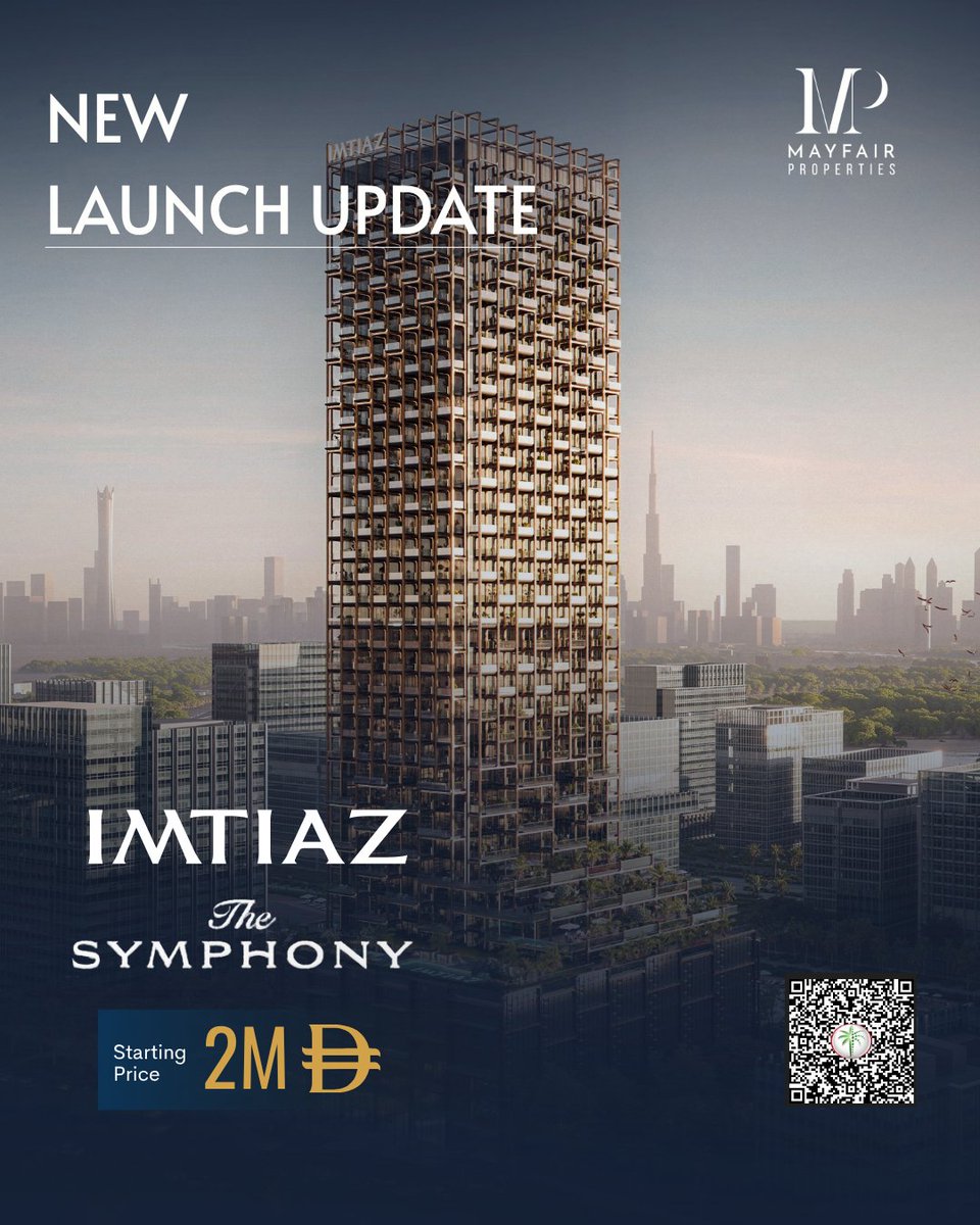mayfair_ae's tweet photo. Discover The Symphony by Imtiaz — A 40-storey architectural icon in Meydan Horizon! 

Luxury living 
Prime location
High ROI
1BR–3BR units &amp;premium interiors. 

Secure your unit today.

Call +971 56 174 6335
enquiry@mayfairproperties.ae https://t.co/qp9WpyAwTQ